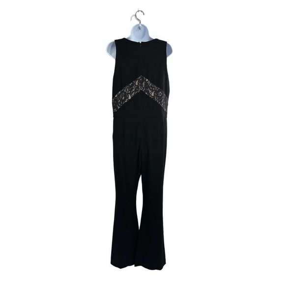 Taylor Black Crepe Scoop Neck Flare Hem Jumpsuit 5240M Size 14‎ - Picture 4 of 10